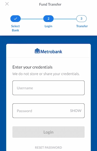 Step 3: Log in to your bank account & transfer.