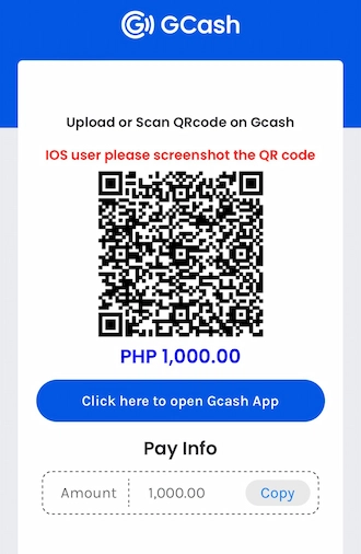 Step 4: Open your GCash wallet and scan the QR code to pay.