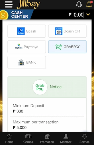 Step 1: Select GrabPay.