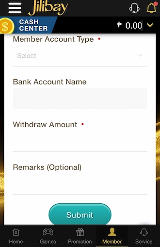 Step 3: Complete the withdrawal information.